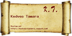 Kedves Tamara névjegykártya